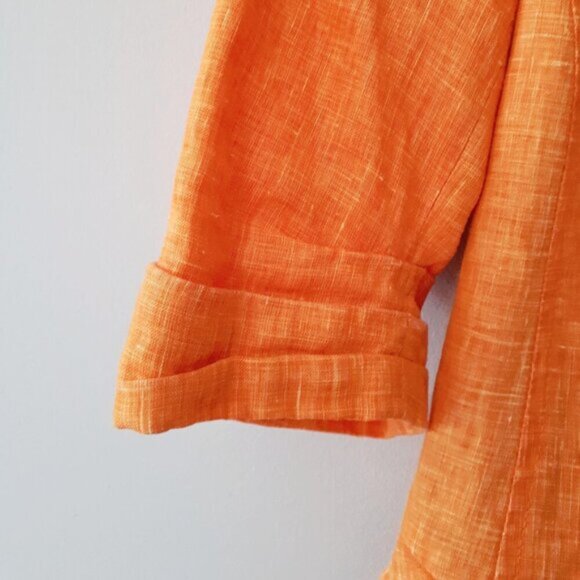 NWT Nanette Lepore orange linen blazer jacket with corset style detailing, 0 - Picture 7 of 8